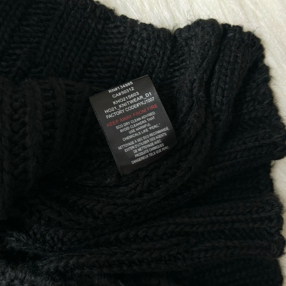 For love and Lemons Keke Cutout Turtleneck Cold Shoulder Black Sweater - Picture 7 of 7